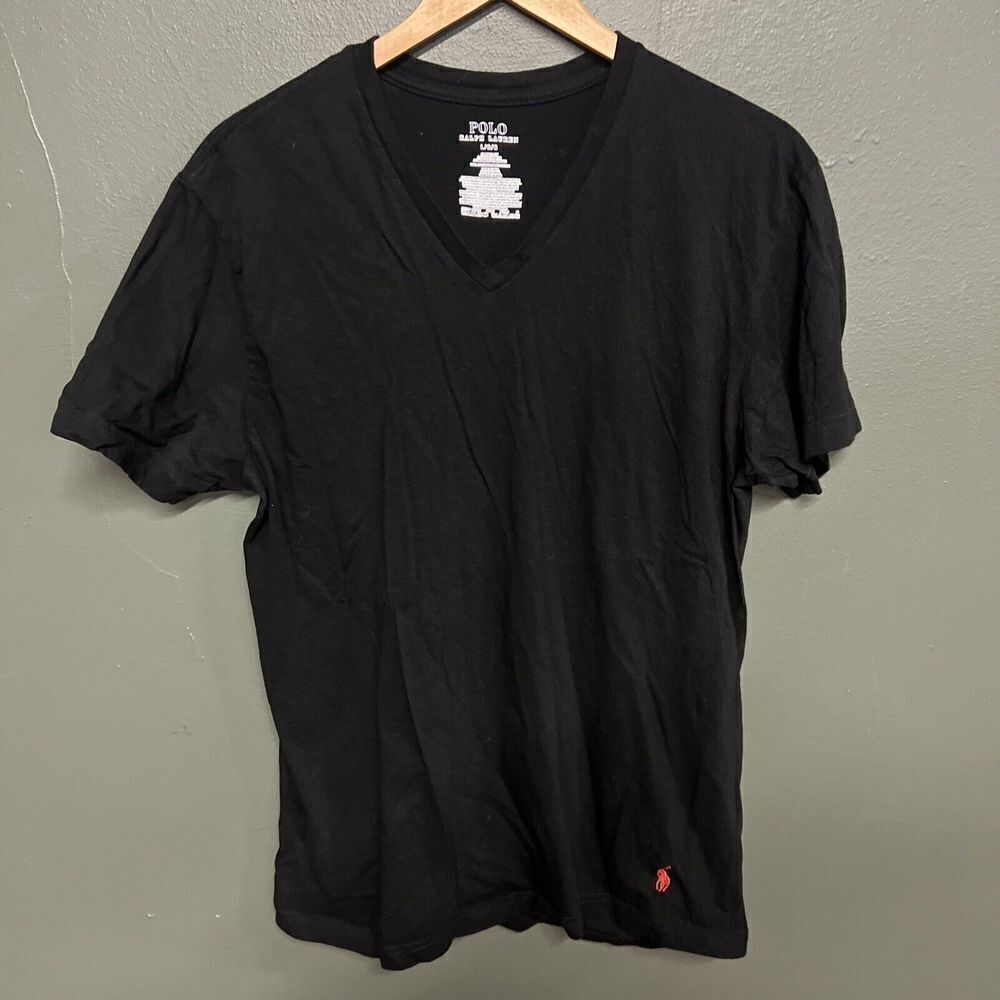 Mens Polo Ralph Lauren Short Sleeve T-Shirt V-Neck Size Large